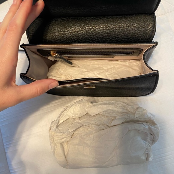 LC Lauren Conrad Velvet/Faux Leather Crossbody Bag NWT - Picture 3 of 9